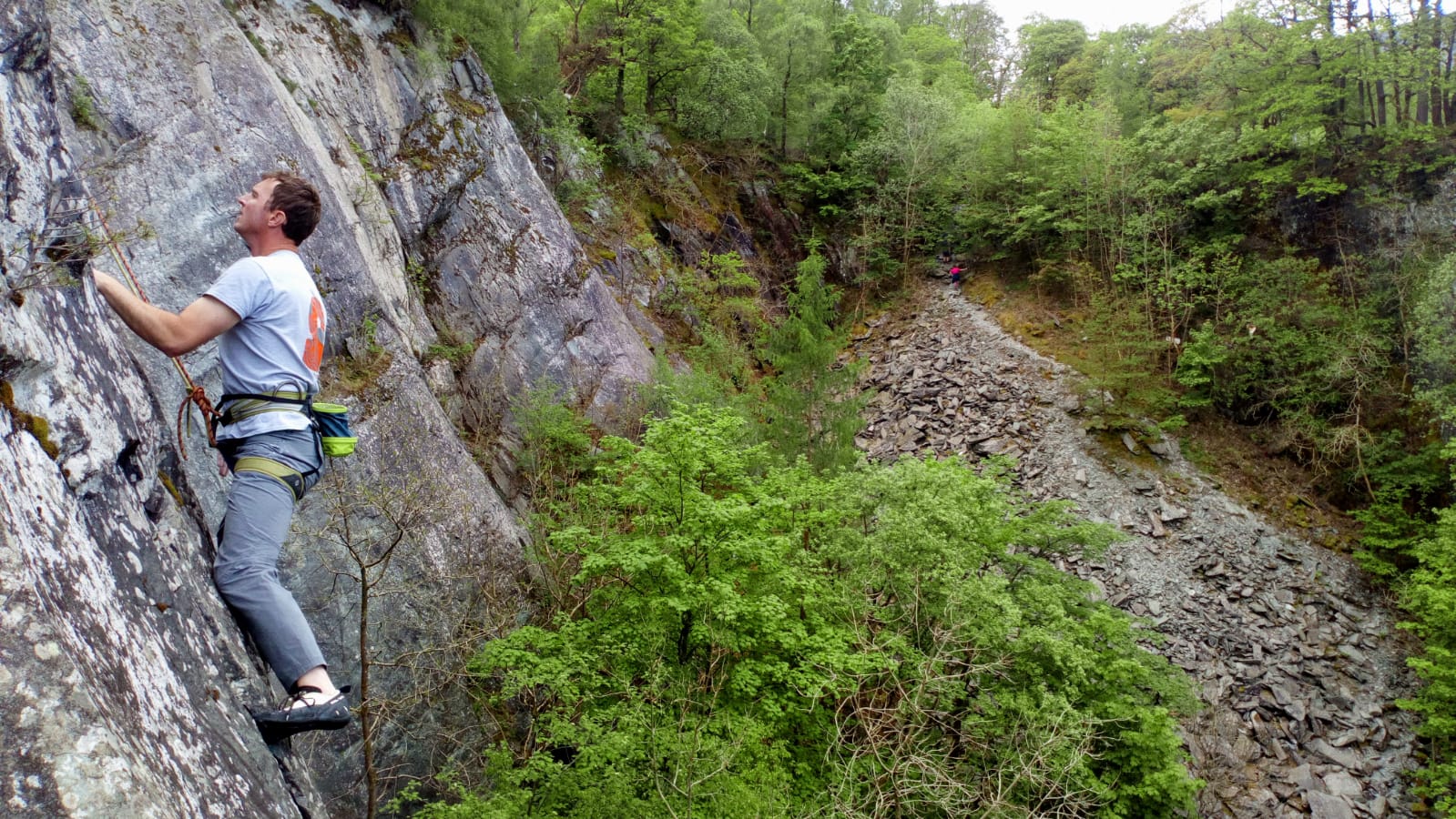 Peak District/Sheffield climbing club on Hodge Close Quarry, Langdale